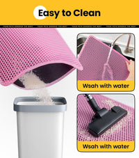Cat Litter Mat Compact Size 23.6"x14.6" for Small Spaces - Pink / 23.6" x 14.6" (1 Pack) - image 3