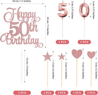 50th Birthday Cake Decorations - Rose Gold - image 2
