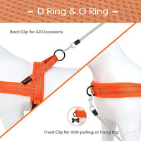 Didog No Pull Dog Harness with Soft Mesh Padded,Reflective & Quick Fit Light Weight Dog Strap Vest Harness,Easy for Walking Training (S:Chest 18-22", Orange)