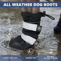 Spark Paws Dog Shoes, Waterproof Dog Boots for Medium to Large Dogs, Non Slip, Breathable Dog Booties and Paw Protectors - 4PCS Doggie Hiking Boots with Reflective Straps - Black, Size 5