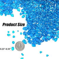 Keedolla Fish Tank Rocks Beads Aquarium 0.93LB, Clear Glass Pebbles Stones Gravel for Vases Fillers, Garden, Aquarium, Betta Fish Turtle Tank, Succulent Plants Decor - Sea Blue
