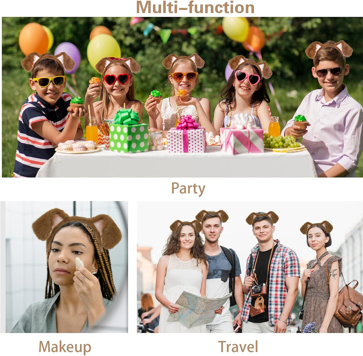 Beviliu Dog Ears Golden Movable - Brown Pink / 1 Count (Pack of 10) - image 3