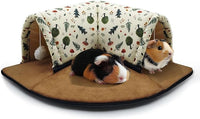 Xymoso Guinea Pig Hideout Tunnel Bed,Removable Guinea Pig Toys,Cozy Small Animal House,Guinea Pig Accessories for Hamsters Chinchillas Dwarf Rabbits Hedgehogs Ferrets