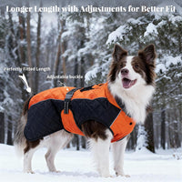 Dog Coat Dogs Jacket Waterproof Reflective Adjustable Dog-Winter - Orange / Medium(chest 23~27in) - image 2