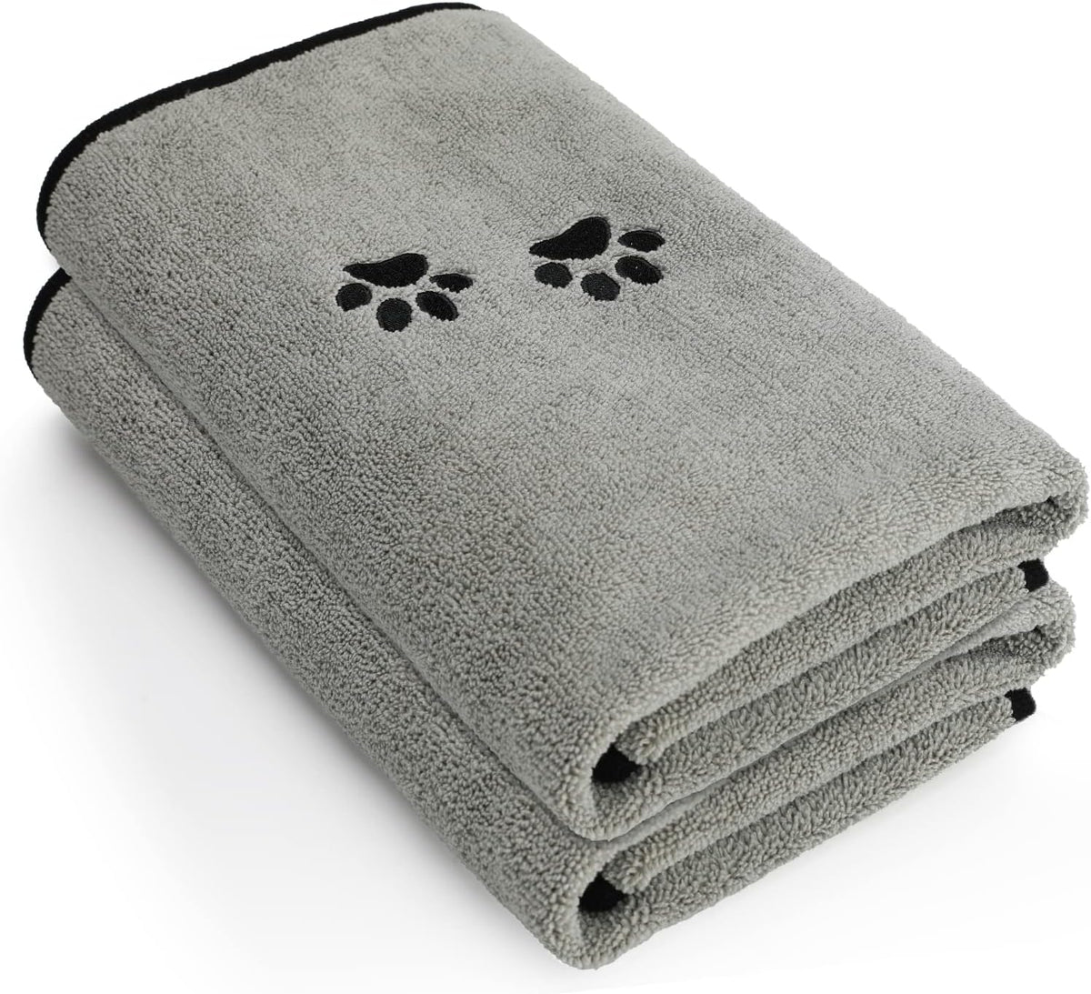 Pet Dog Cat Microfiber Drying Towel Ultra Absorbent Great for Bathing - Grey / 20" x 35"