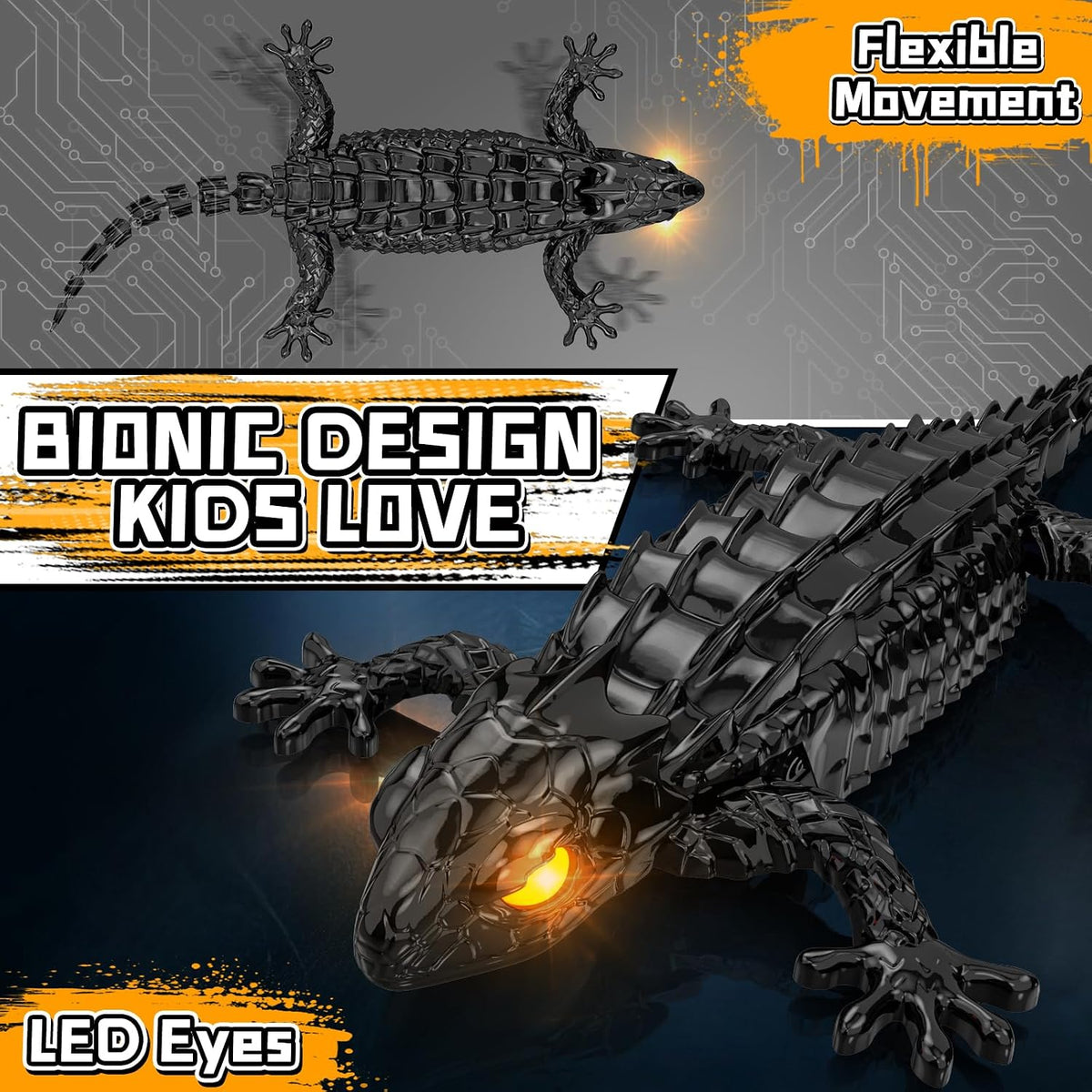 RC Wall Climbing Gecko, Rechargeable Remote Control Robot for Kids – Fun for Kids & Family - Black - image 3