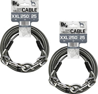BV Dog Tie Out Cable 30 Feet - 250lbs/ 25ft/ Grey / Pair
