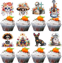 Rsstarxi 24 Pack Ghost Baby Boo Cupcake Toppers Glitter Spooky Little - Design 35