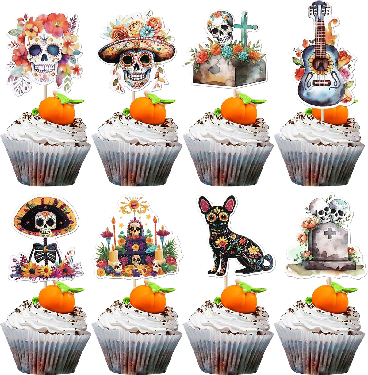 Rsstarxi 24 Pack Ghost Baby Boo Cupcake Toppers Glitter Spooky Little - Design 35