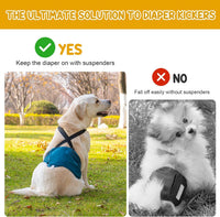 Avont 3 Pack Dog Diapers Male with Suspenders - Black/ Dark Grey/ Navy Blue / M / 3 - image 2