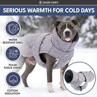 Spark Paws Quilted Dog Winter Coat - Grey / 4XL - image 2