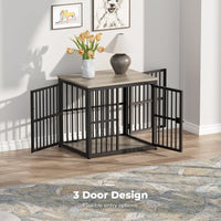 Lyromix 48'' XXL Dog Crate Furniture with 3 Doors for Large Dogs – Essentials for Dogs - Ancient gray / 26.9"L x 20.9"W x 24.0"H - image 3