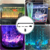 Submersible Fish Tank Aquarium Light: Underwater Aquarium Bubble Lights with Adjustable Brightness Colors -IP68 Waterproof Bubble Lights with Remote and Suction Cups for 20-25 inch Aquarium Fish Tank