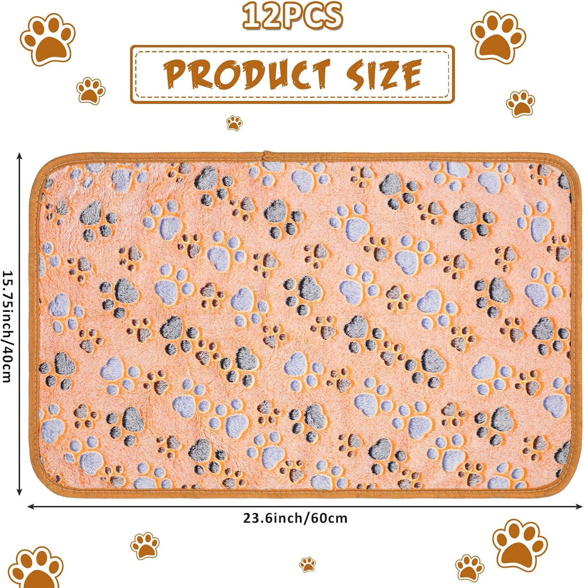 Tegeme 12 Pcs Puppy Blanket for Litter Dog Cat - Dark Gray, White, Camel / 23 x 16 Inch - image 2