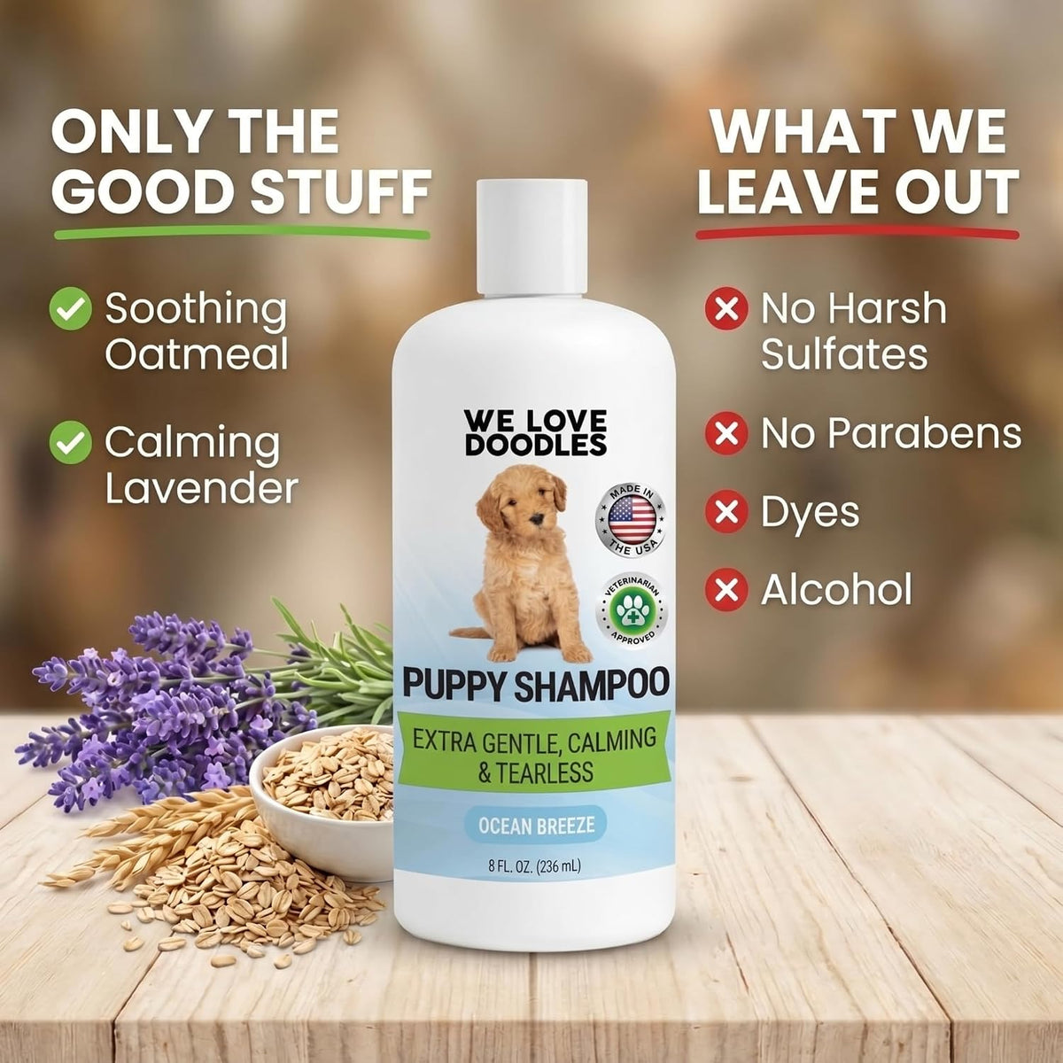 Puppy Shampoo & Conditioner, Tearless Hypoallergenic Wash - Ocean Breeze - image 4