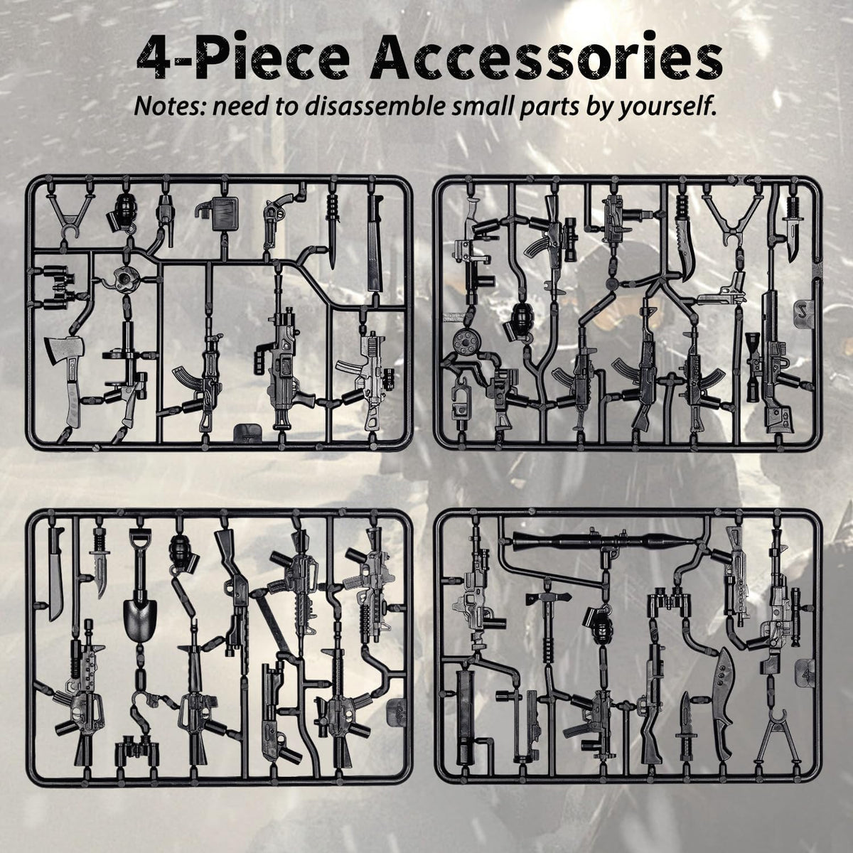 HIMIRICH black military weapons pack accessories for mini figures - view 38