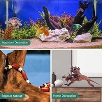 WDEFUN Natural Driftwood for Aquarium Decor, 3-Piece 7''-11'' Large Driftwood for Decorations on Fish Tank, Reptiles Bearded Dragon Accessories or Air Plants
