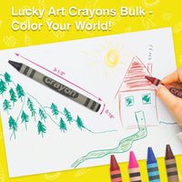Lucky Art white crayons bulk refill pack, 80 regular size wrapped crayons - view 11
