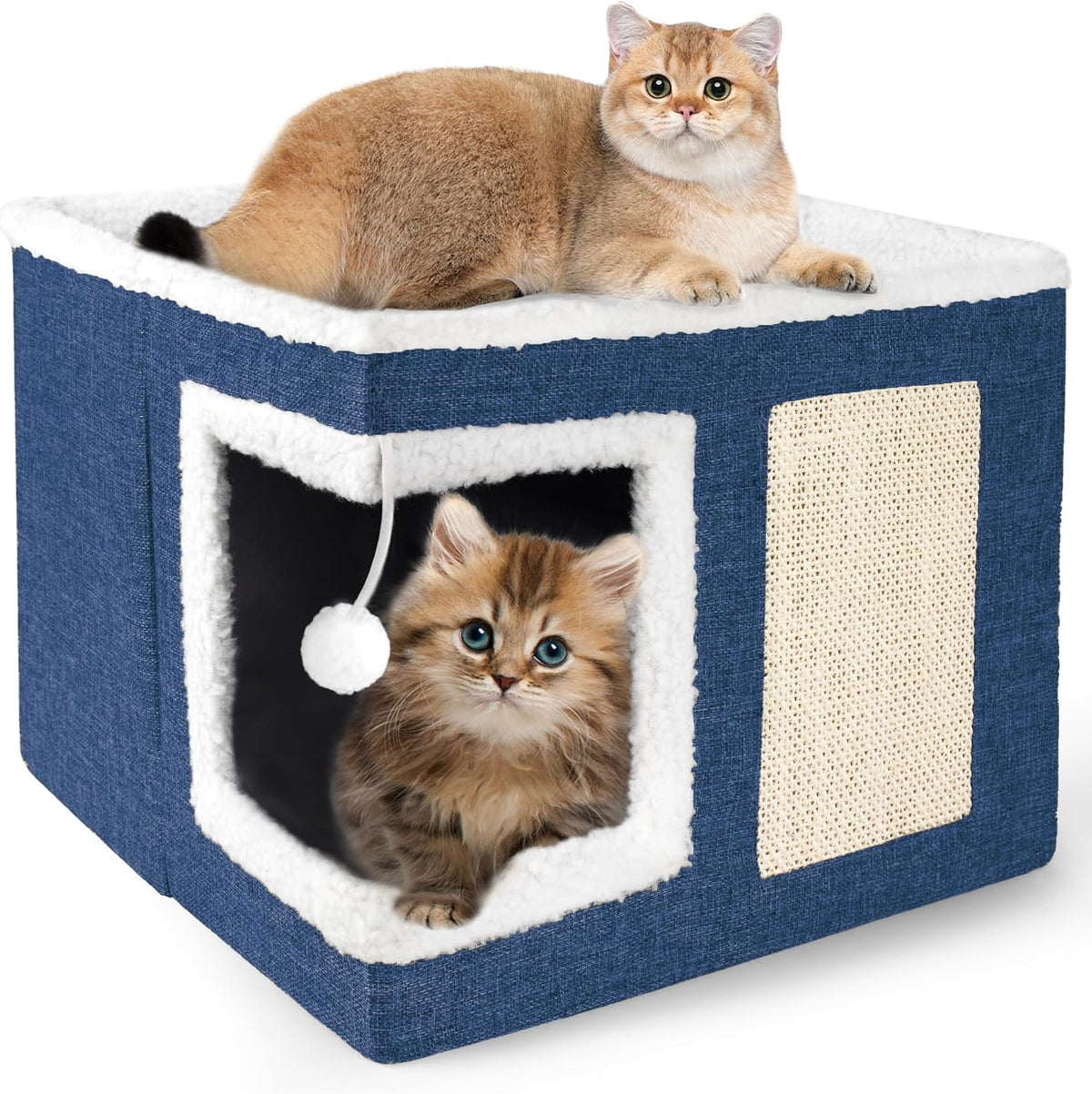 Loyareal Cat Houses for Indoor Cats - S / Navy Blue