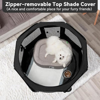 PETSFIT 36" Dog Playpen with Dual Zipper Doors –Sturdy Foldable Puppy Playpen for Medium Dogs with Removable Mesh Top and Leakproof Bottom