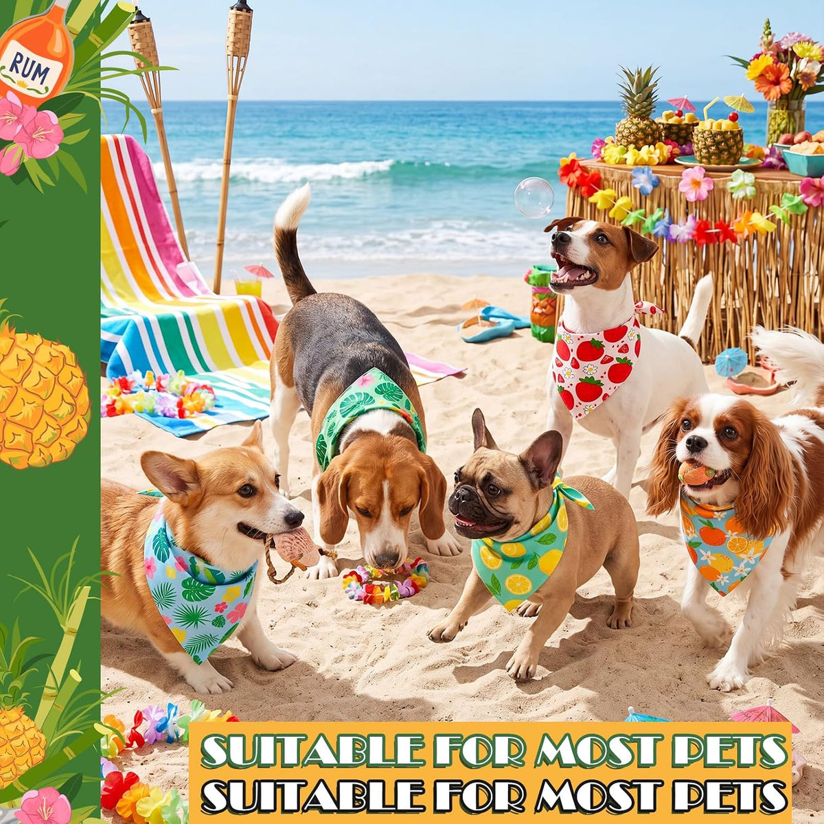 50 Pcs Halloween Dog Bandanas Bulk - 25.6 x 17.7 x 17.7 Inch / Summer / 100 - image 2