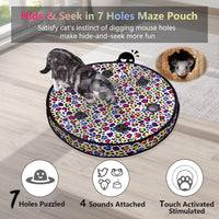 ORSDA Interactive Cat Toys Ball - Periwinkle Ball&7 Hole Leopard Mat - image 3