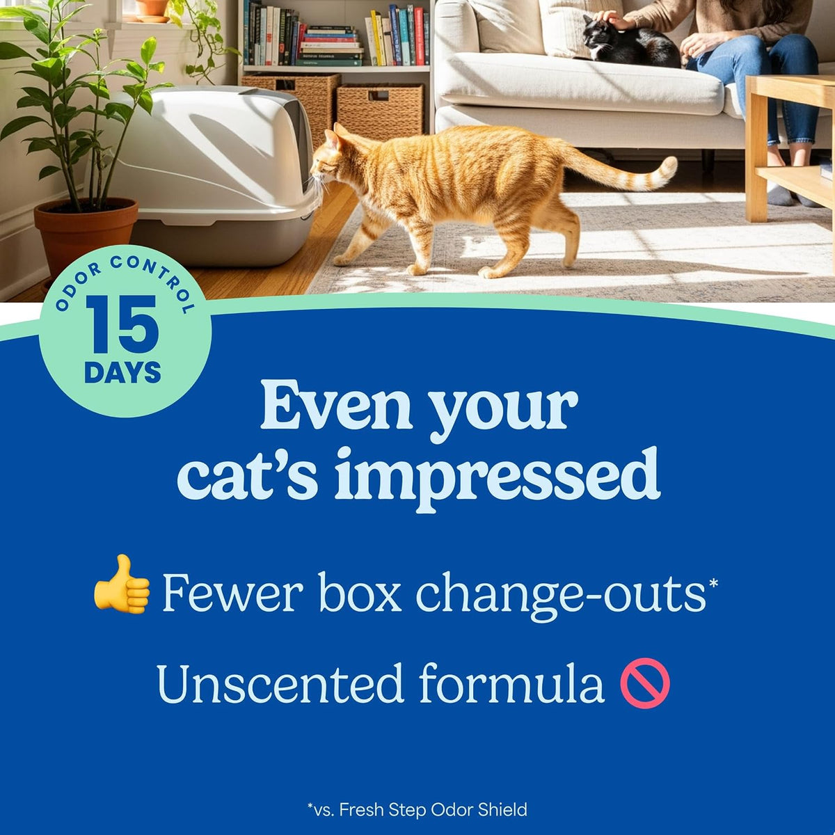 Fresh Step Advanced Simply Unscented Multi Cat Clumping Cat Litter - Advanced Outstretch - Simply Unscented / 32 lb - image 3