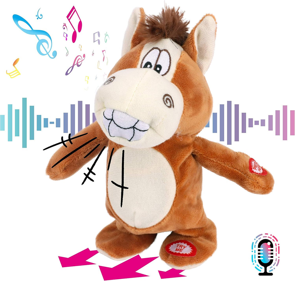 Hopearl Talking Singing Cowgirl Repeats What You Say Girl Walking - Donkey