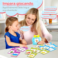 Spanish & English Talking Flash Cards for Toddler - Blue / Italian & English (224 Words) - image 3