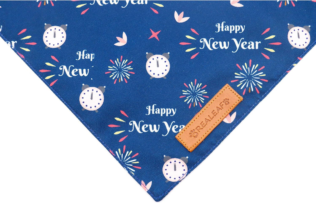 Halloween Dog Bandanas 2 Pack - Happy New Year / X-Large - image 4