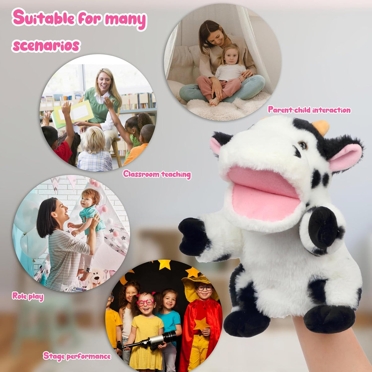 Easfan 12.5 inch plush puppy hand puppet with movable mouth and soft fur - view 14