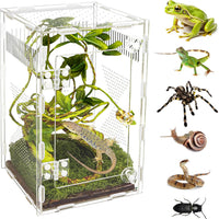 Acrylic Reptile Terrarium Easy Assembly - M-9.8*5.9*5.9in-Upgrade