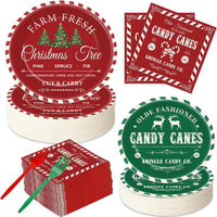 GOLDGAO Christmas paper plates and napkins with buffalo plaid border and snowman print