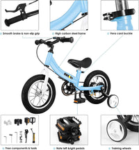 bikeboy 2 in 1 balance bike with pedals and hand brake, 12 14 16 inch wheels - view 9