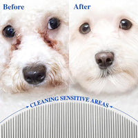 2 Pack Professional Eye Comb For Pets,Stainless Steel Tear Stain Remover For Cats & Dogs,Gentle Round-Head Grooming Tool,Precisely Removes Stains, Dirt And Debris From The Eye Area