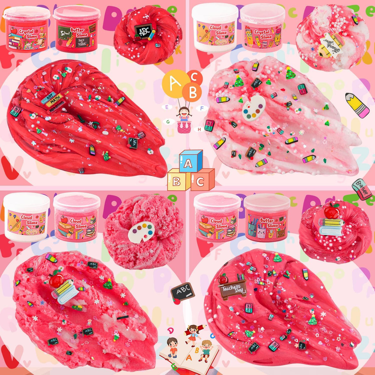 6 Pack Halloween Slime Kit, Cloud Butter Slime for Girls Boys – Fun for Kids & Family - Red - image 4