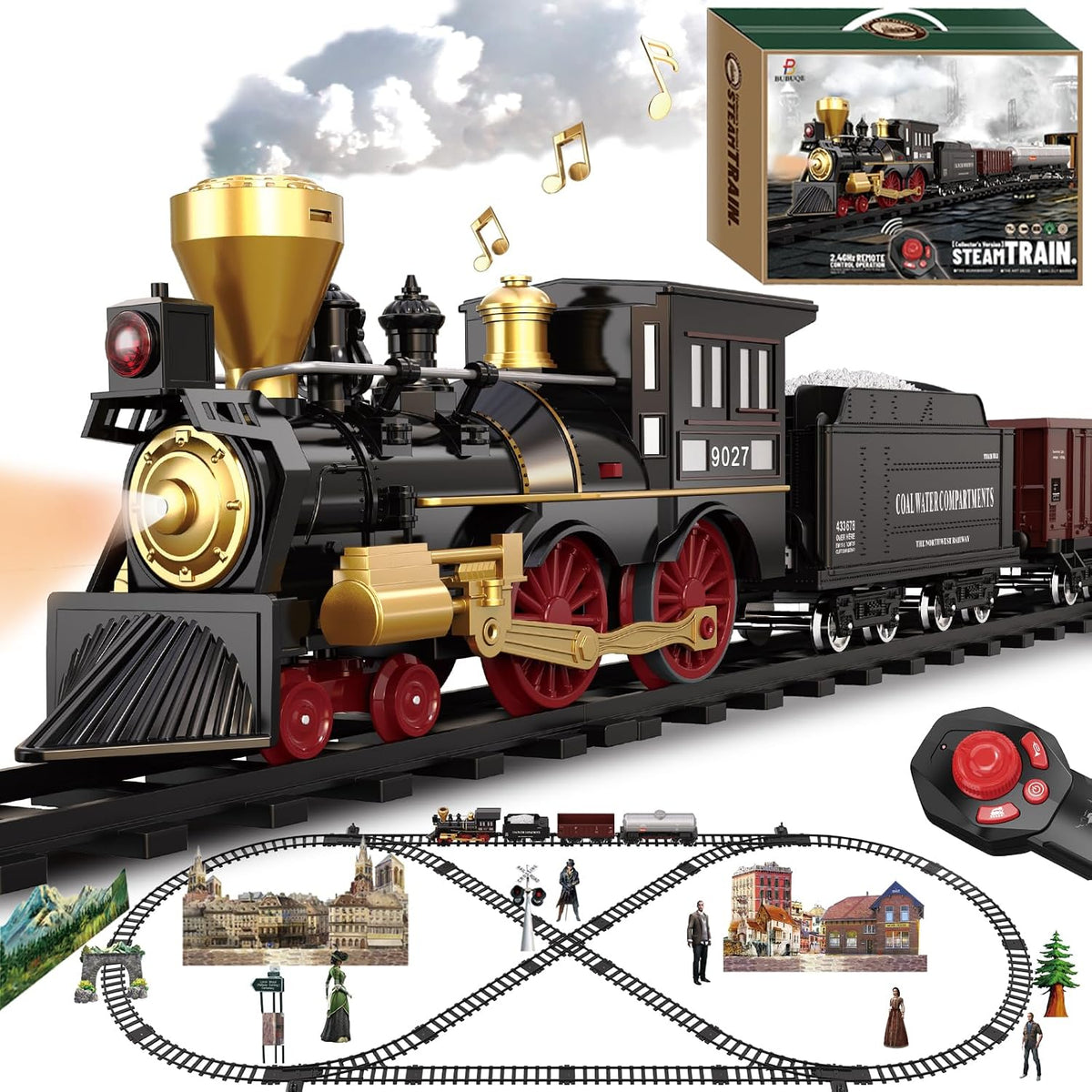 Electric Train Sets for Boys Girls Metal Alloy Christmas Trains Toys - Silver Rc Train Luxury Tracks