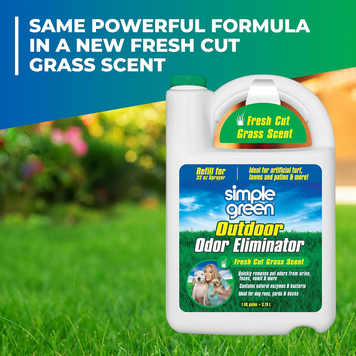 Simple Green Outdoor Odor Eliminator for Pets, Dogs - Fresh Cut Grass / 128 Fl Oz (Pack of 1) - image 3
