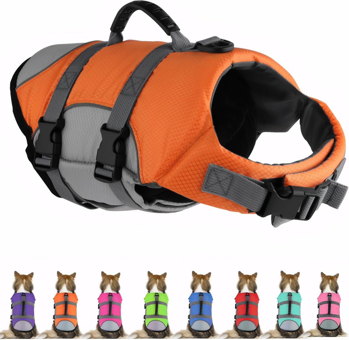 Mklhgty Hawaiian Dog Life Jacket - Orange / Small