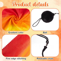 Jenaai silk veil poi set of 4 with black balls and adjustable chains in bright colors - view 29