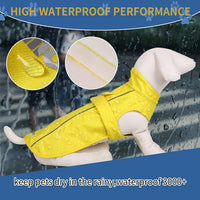 Waterproof Dog Raincoat with Reflective Strip - X-Small / Yellow - image 2
