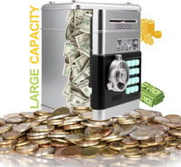 Piggy Bank for Kids Girls Boys with Password Code Lock Cash Coin Can - Silver - image 3