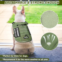 WINSEE Service Dog in Training Mesh Harness with 10 Removale Pet - Large / Green - image 2