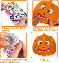 Halloween foam craft kit with pumpkin, cat, witch and ghost boards and stickers - view 4