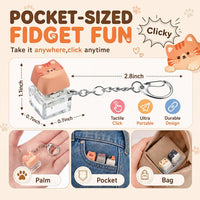 6 Pcs Keyboard Fidget Toy Keyboard Fidget Keychain - Retro / Cat / 6 - image 2