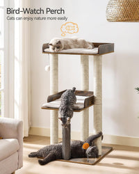 43.7" Modern Cat Tree for Large Cats, Quick One‑Person Assembly – Essentials for Cats - Rustic Brown / 23.6"L x 23.6"W x 43.7"H - image 2