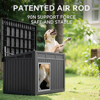 DRATO Dog House for Both Indoor and Outdoor with Weatherproof Roof Removable Floors for Medium to Large Dogs Interior Space (Black, Medium(32.2 * 25.12 * 24.13''))