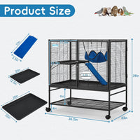 HABUTWAY 36.5''H Large Metal Rolling Ferrets Cage - 36.0"L x 23.0"W x 39.0"H - image 3