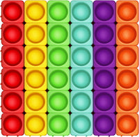 Candisplay giant silicone pop fidget blocks in red, yellow and green, 16 pieces - view 2
