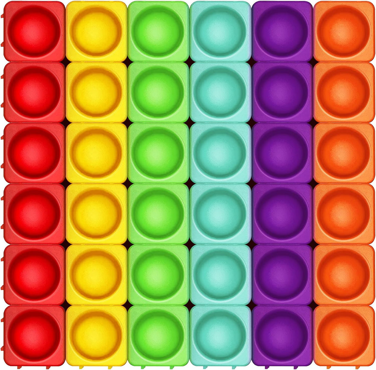 Candisplay giant silicone pop fidget blocks in red, yellow and green, 16 pieces - view 2